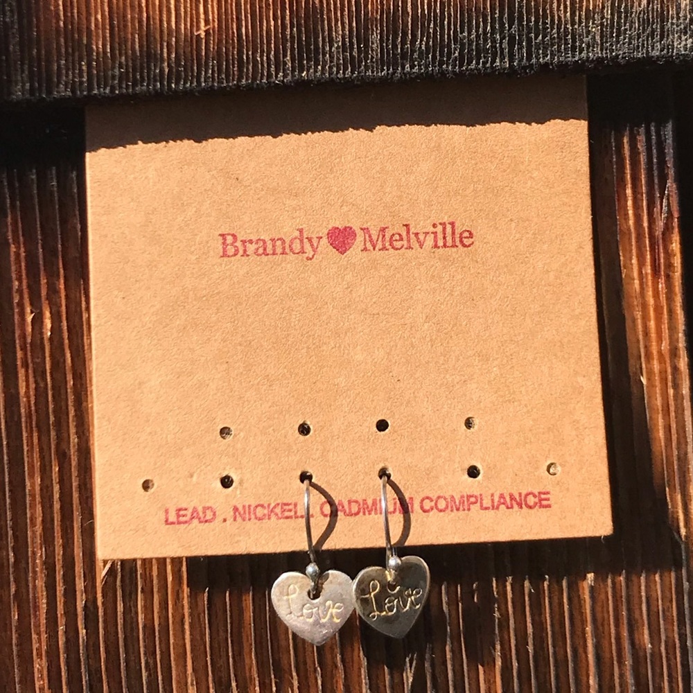 Brandy Melville love heart earrings